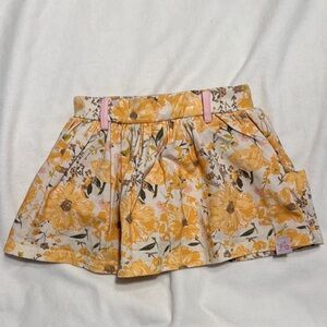 SweetHoney Floral Skort in Yellow and Pink